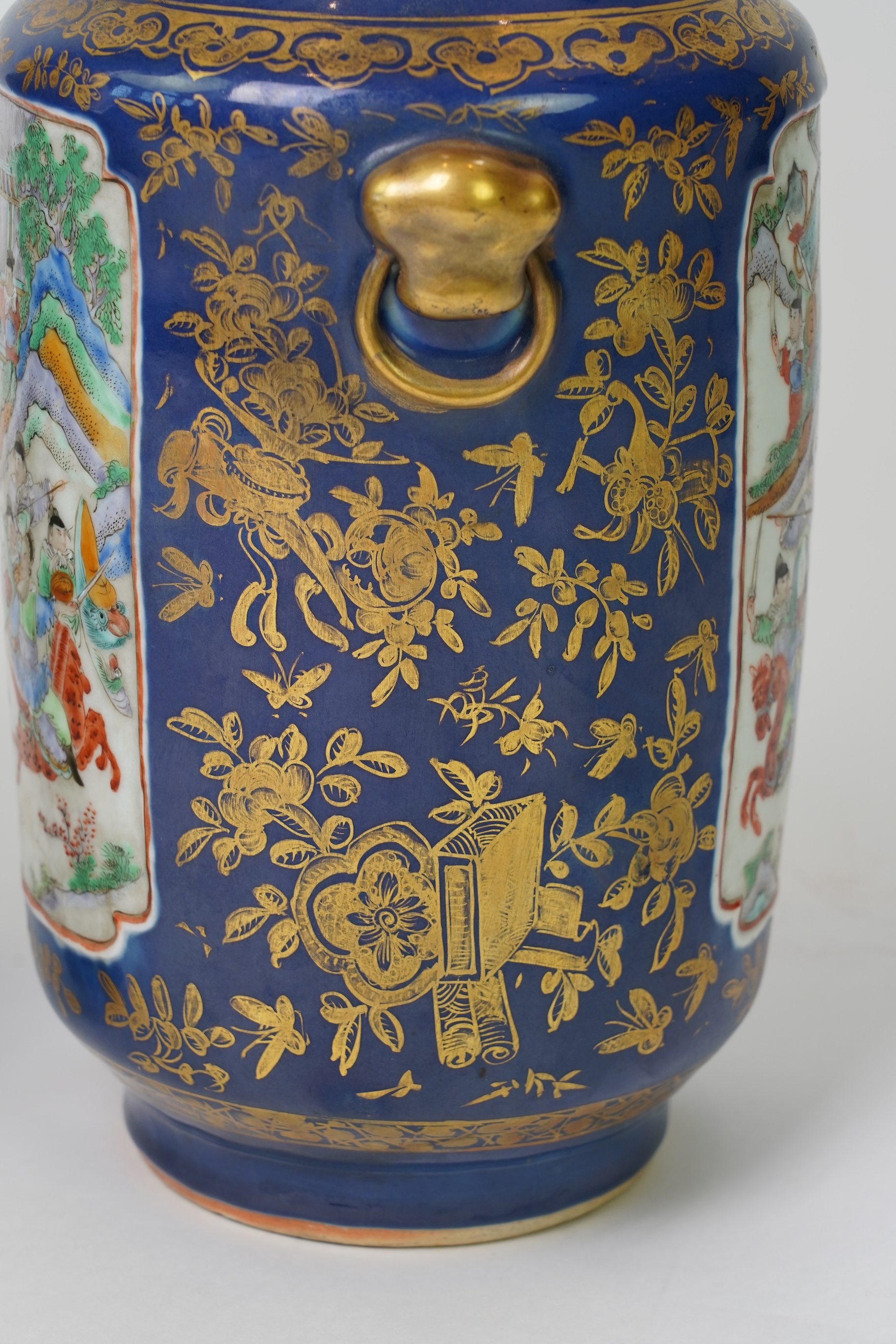 A pair of Chinese ‘warriors’ vases, early 20th century